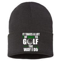 It Takes A Lot Of Balls To Golf The Way I Do Funny Golfer Sustainable Knit Beanie