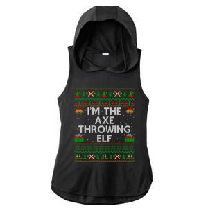 I'm The Axe Throwing Elf Ugly Axe Thrower Christmas Cool Gift Ladies PosiCharge Tri-Blend Wicking Draft Hoodie Tank