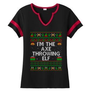 I'm The Axe Throwing Elf Ugly Axe Thrower Christmas Cool Gift Ladies Halftime Notch Neck Tee