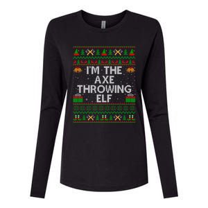 I'm The Axe Throwing Elf Ugly Axe Thrower Christmas Cool Gift Womens Cotton Relaxed Long Sleeve T-Shirt