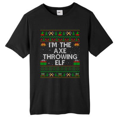 I'm The Axe Throwing Elf Ugly Axe Thrower Christmas Cool Gift Tall Fusion ChromaSoft Performance T-Shirt