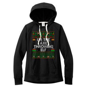 I'm The Axe Throwing Elf Ugly Axe Thrower Christmas Cool Gift Women's Fleece Hoodie