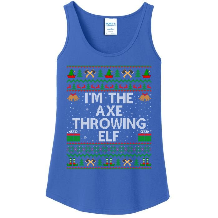 I'm The Axe Throwing Elf Ugly Axe Thrower Christmas Cool Gift Ladies Essential Tank