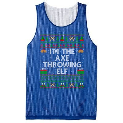 I'm The Axe Throwing Elf Ugly Axe Thrower Christmas Cool Gift Mesh Reversible Basketball Jersey Tank