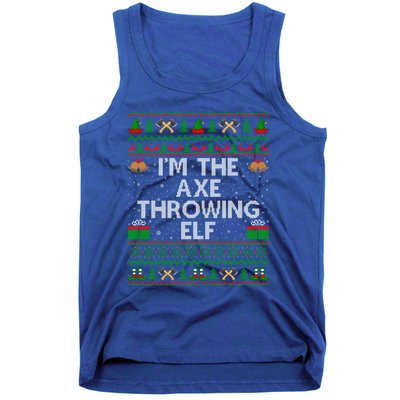 I'm The Axe Throwing Elf Ugly Axe Thrower Christmas Cool Gift Tank Top