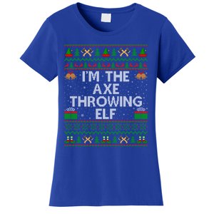 I'm The Axe Throwing Elf Ugly Axe Thrower Christmas Cool Gift Women's T-Shirt