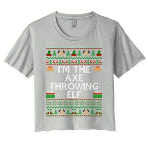 I'm The Axe Throwing Elf Ugly Axe Thrower Christmas Cool Gift Women's Crop Top Tee