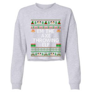 I'm The Axe Throwing Elf Ugly Axe Thrower Christmas Cool Gift Cropped Pullover Crew