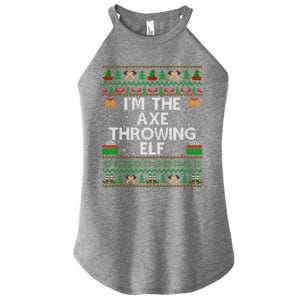 I'm The Axe Throwing Elf Ugly Axe Thrower Christmas Cool Gift Women's Perfect Tri Rocker Tank