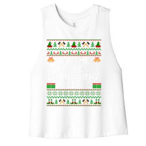 I'm The Axe Throwing Elf Ugly Axe Thrower Christmas Cool Gift Women's Racerback Cropped Tank