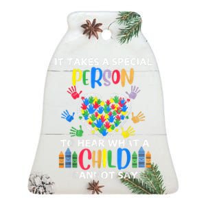 It Takes A Special Person To Hear What A Child Cannot Say Ceramic Bell Ornament