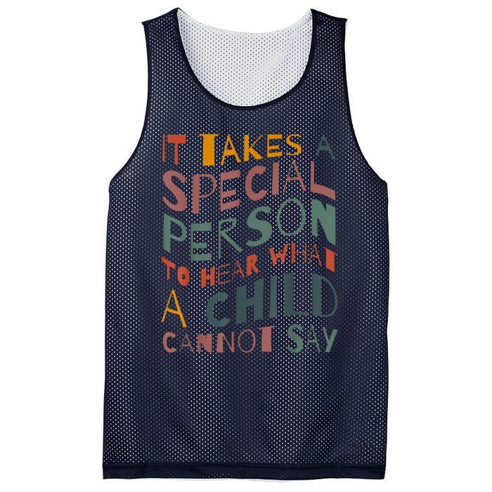 It Takes A Special Person To Hear What A Child Cannot Say Mesh Reversible Basketball Jersey Tank