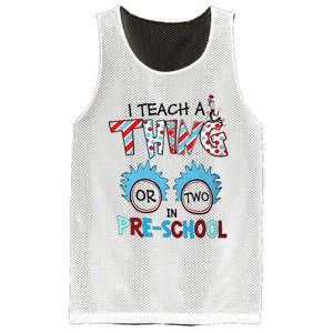 I Teach A Thing Or Two In Pre School Back To School Mesh Reversible Basketball Jersey Tank