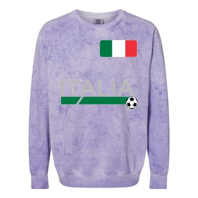 Italia Azzurri Supporter Italian Soccer Team Colorblast Crewneck Sweatshirt