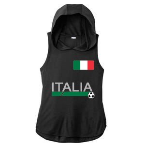 Italia Azzurri Supporter Italian Soccer Team Ladies PosiCharge Tri-Blend Wicking Draft Hoodie Tank