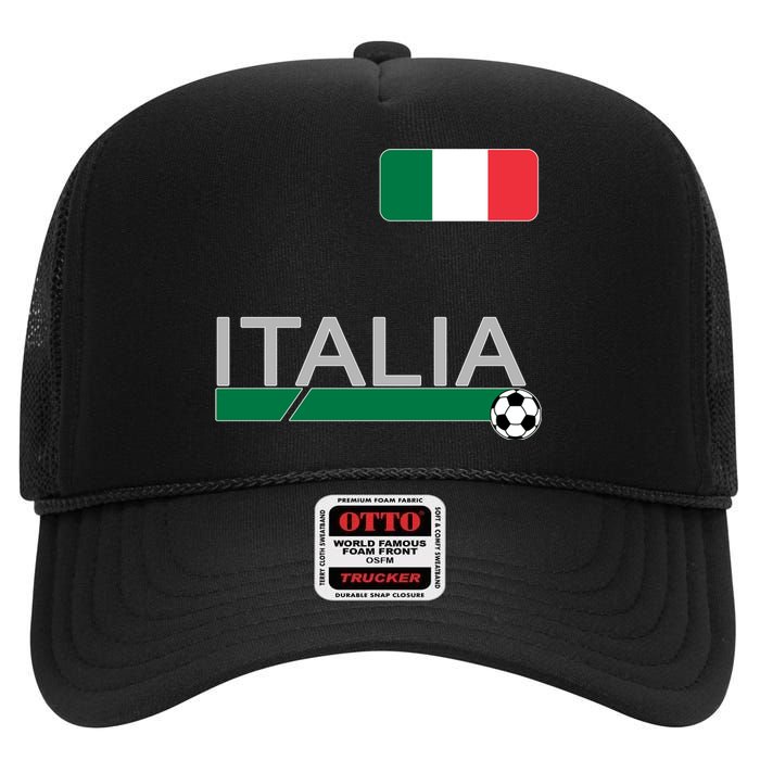 Italia Azzurri Supporter Italian Soccer Team High Crown Mesh Back Trucker Hat