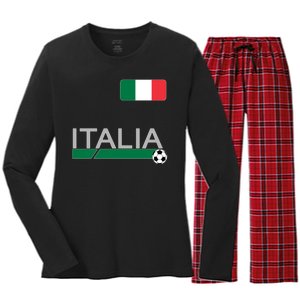 Italia Azzurri Supporter Italian Soccer Team Women's Long Sleeve Flannel Pajama Set 