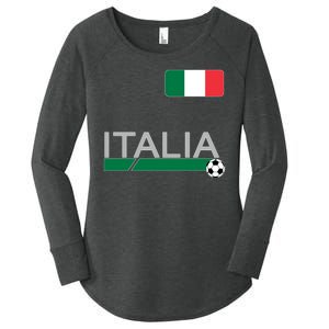 Italia Azzurri Supporter Italian Soccer Team Women's Perfect Tri Tunic Long Sleeve Shirt