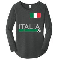 Italia Azzurri Supporter Italian Soccer Team Women's Perfect Tri Tunic Long Sleeve Shirt