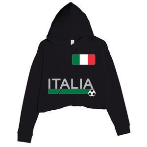 Italia Azzurri Supporter Italian Soccer Team Crop Fleece Hoodie