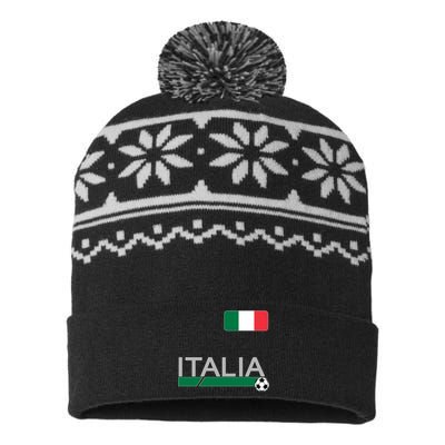 Italia Azzurri Supporter Italian Soccer Team USA-Made Snowflake Beanie