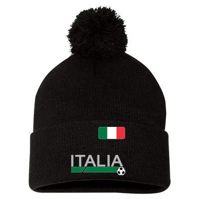 Italia Azzurri Supporter Italian Soccer Team Pom Pom 12in Knit Beanie