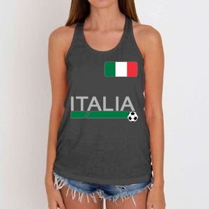 Italia Azzurri Supporter Italian Soccer Team Women's Knotted Racerback Tank