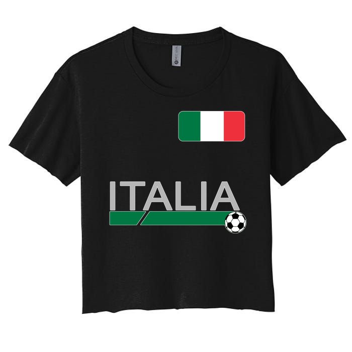 Italia Azzurri Supporter Italian Soccer Team Women's Crop Top Tee