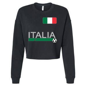 Italia Azzurri Supporter Italian Soccer Team Cropped Pullover Crew