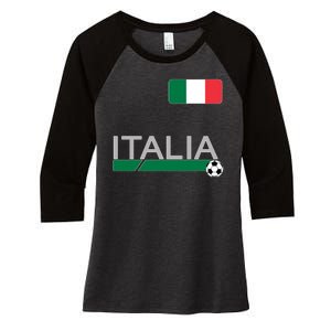 Italia Azzurri Supporter Italian Soccer Team Women's Tri-Blend 3/4-Sleeve Raglan Shirt