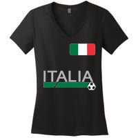 Italia Azzurri Supporter Italian Soccer Team Women's V-Neck T-Shirt