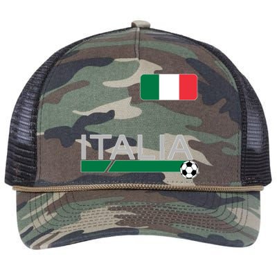 Italia Azzurri Supporter Italian Soccer Team Retro Rope Trucker Hat Cap