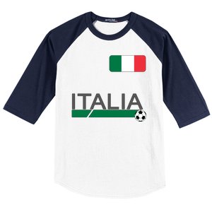 Italia Azzurri Supporter Italian Soccer Team Baseball Sleeve Shirt