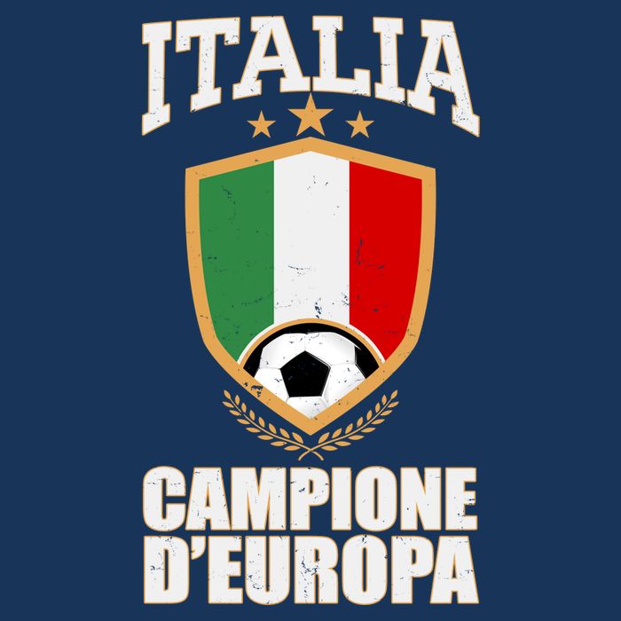 Italia Campione D'Europa Soccer Flag Shield Logo 7 Panel Mesh Trucker Snapback Hat