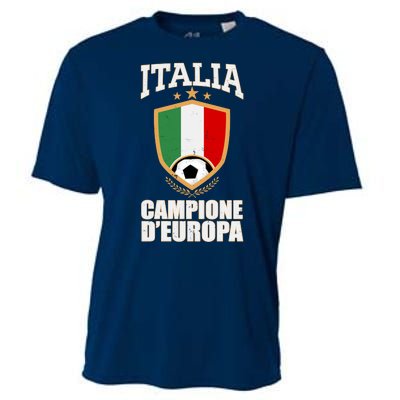 Italia Campione D'Europa Soccer Flag Shield Logo Cooling Performance Crew T-Shirt