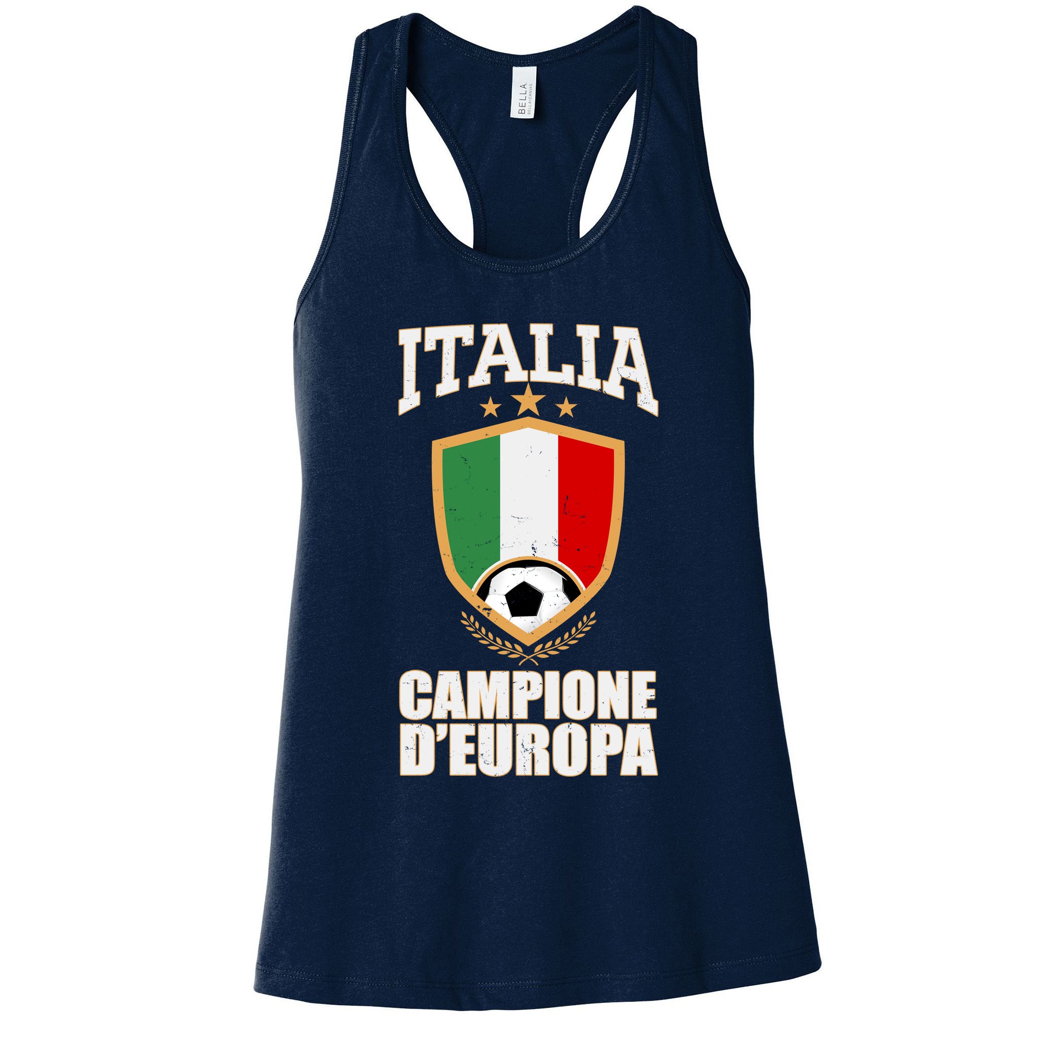 Italia Campione D'Europa Soccer Flag Shield Logo Womens Tank Top