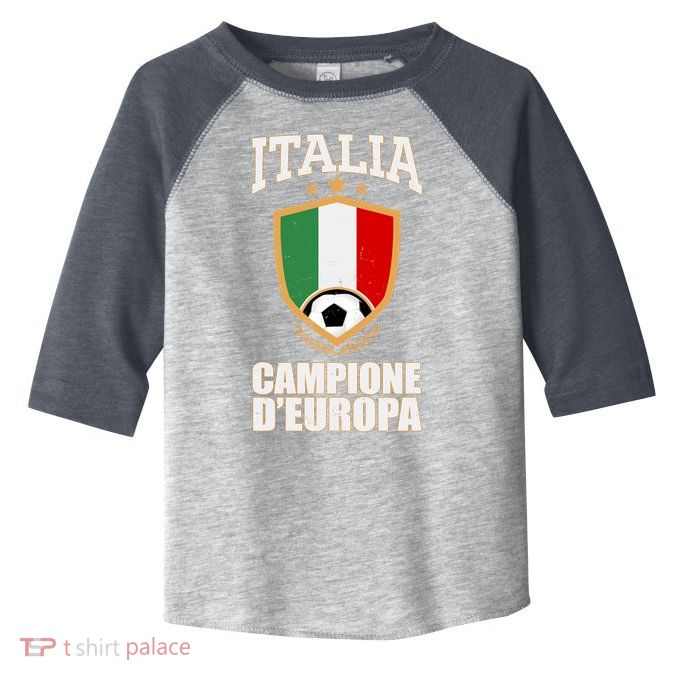 Italia Campione D'Europa Soccer Flag Shield Logo Toddler Fine Jersey T-Shirt