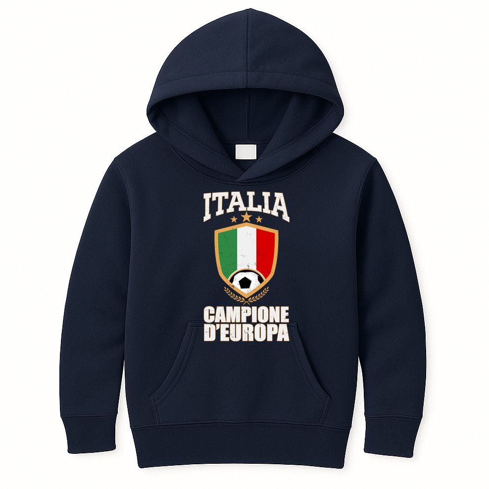 Italia Campione D'Europa Soccer Flag Shield Logo Kids Hoodie