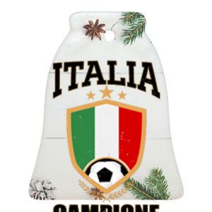 Italia Campione D'Europa Soccer Flag Shield Logo Ceramic Bell Ornament