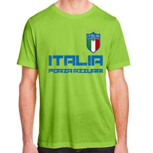 Italia Forza Azzurri Soccer FutbolItaly Flag Logo Adult ChromaSoft Performance T-Shirt