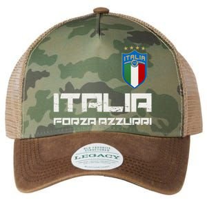 Italia Forza Azzurri Soccer FutbolItaly Flag Logo Legacy Tie Dye Trucker Hat