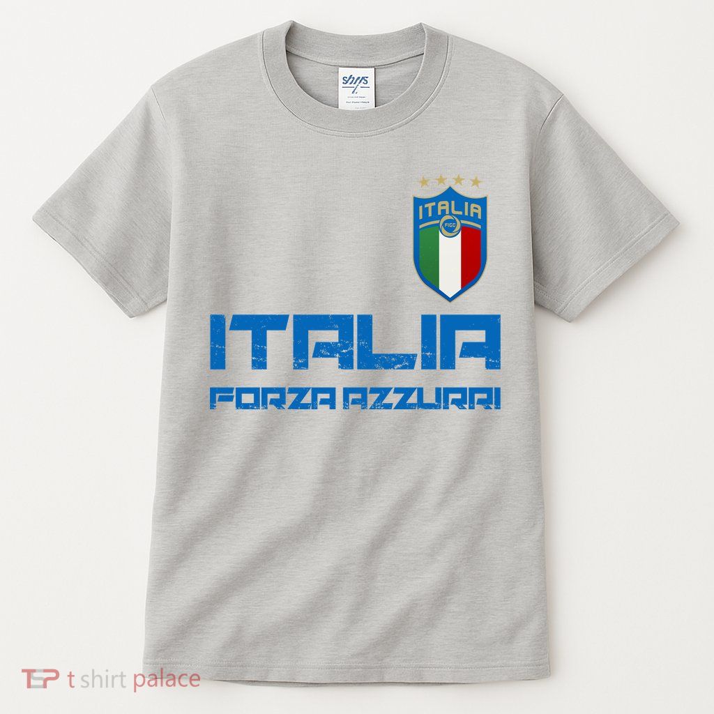 Italia Forza Azzurri Soccer FutbolItaly Flag Logo Tall T-Shirt