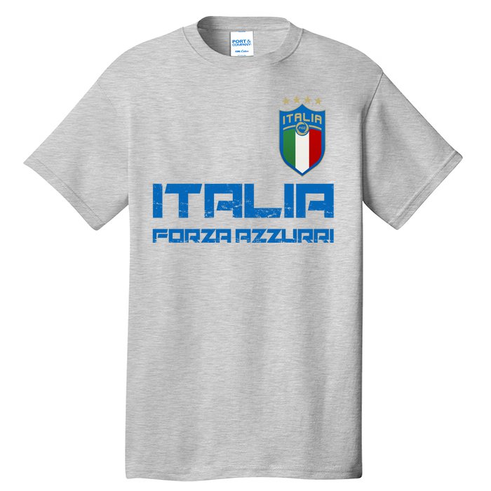 Italia Forza Azzurri Soccer FutbolItaly Flag Logo Tall T-Shirt