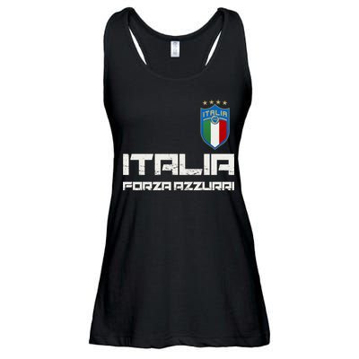 Italia Forza Azzurri Soccer FutbolItaly Flag Logo Ladies Essential Flowy Tank