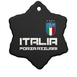 Italia Forza Azzurri Soccer FutbolItaly Flag Logo Ceramic Star Ornament