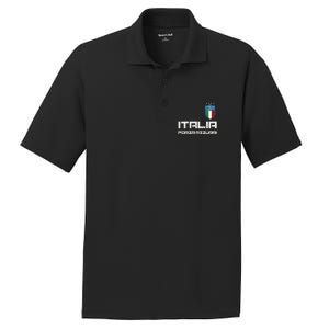 Italia Forza Azzurri Soccer FutbolItaly Flag Logo PosiCharge RacerMesh Polo