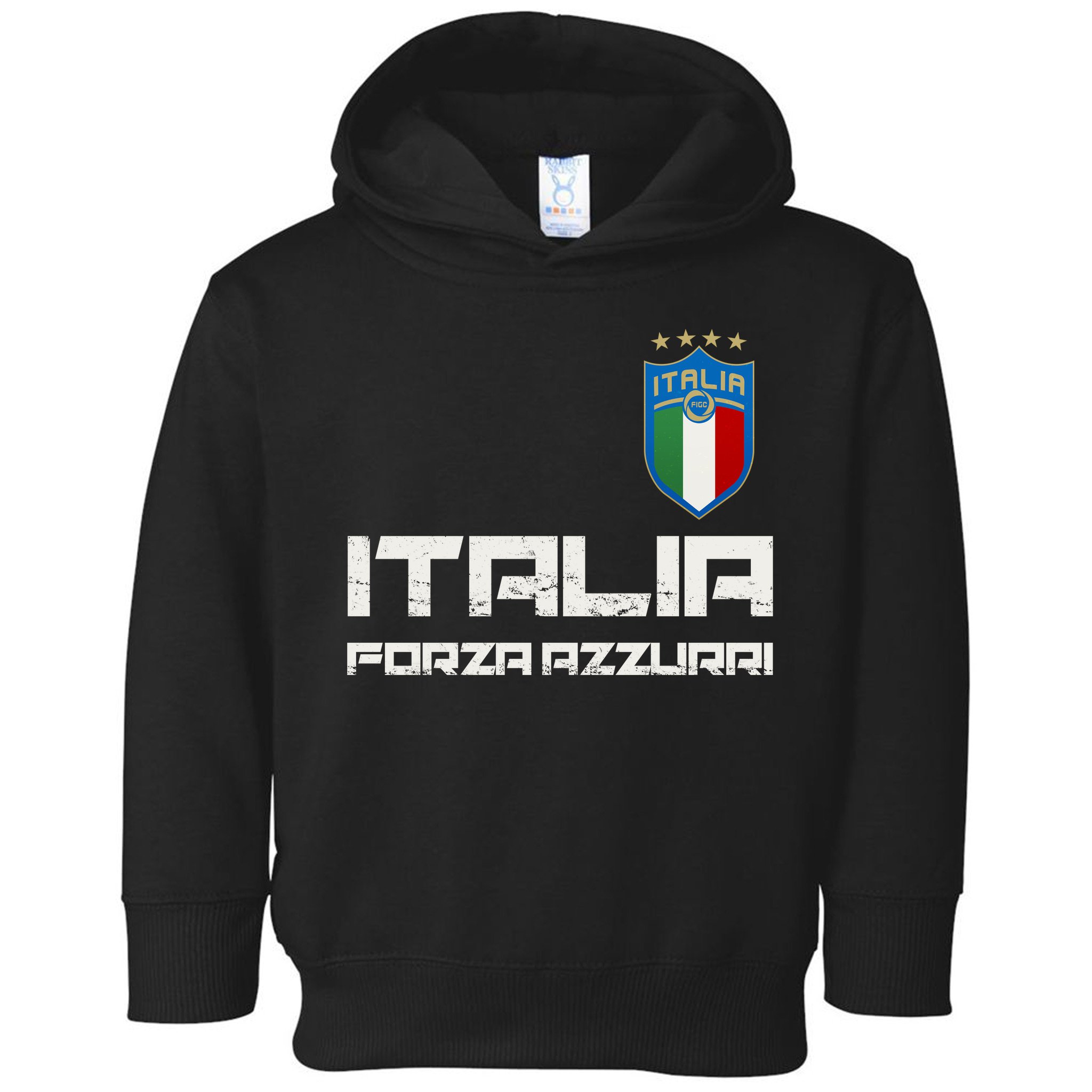 Italia Forza Azzurri Soccer FutbolItaly Flag Logo Toddler Hoodie