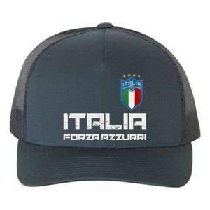 Italia Forza Azzurri Soccer FutbolItaly Flag Logo Yupoong Adult 5-Panel Trucker Hat