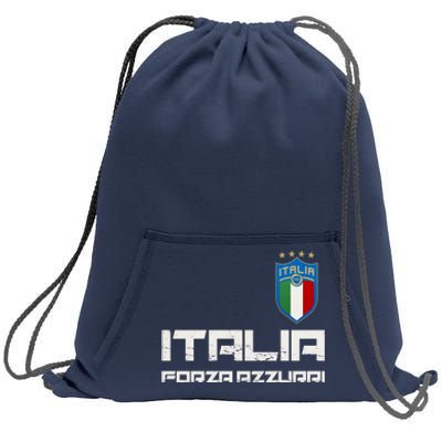 Italia Forza Azzurri Soccer FutbolItaly Flag Logo Sweatshirt Cinch Pack Bag