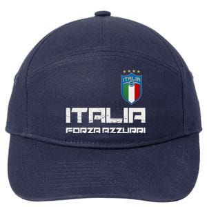 Italia Forza Azzurri Soccer FutbolItaly Flag Logo 7-Panel Snapback Hat